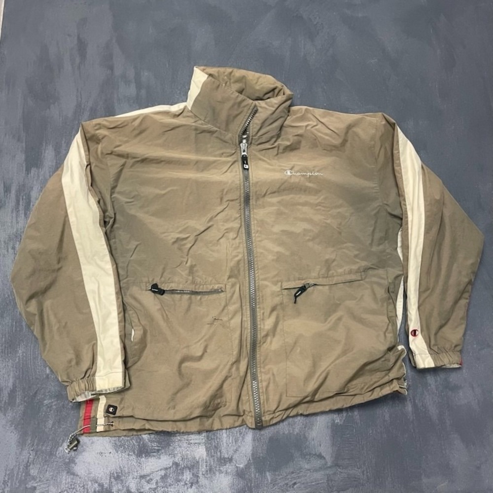 Vintage Champion‎ windbreaker jacket mens XL Brown 2000s y2k pockets